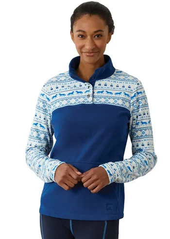 Sale KIRSCH Riding Sport™ Ladies’ Freemont Print Fleece Navy Peony