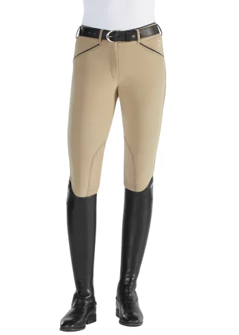 Clearance SUPERHOUSE Riding Sport™ Ladies’ Synchrony Knee-Patch Breech Tan/Navy