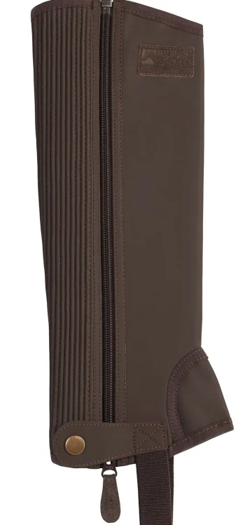 New S.K. SHOES AND BOOTS Riding Sport™ Kids’ Synthetic Suede Half Chaps With Silicone Grip Patches