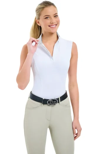 Discount RJ CLASSICS R.J. Classics Ladies’ Laney Sleeveless Show Shirt White/Horseshoes