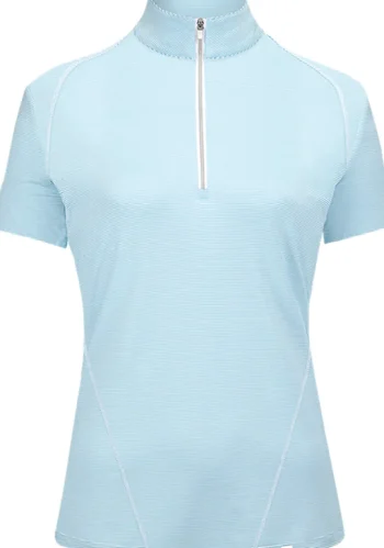 Hot RJ CLASSICS R.J. Classics Ladies’ Winnie Short Sleeve Quarter-Zip Training Shirt Aqua Breeze Stripe