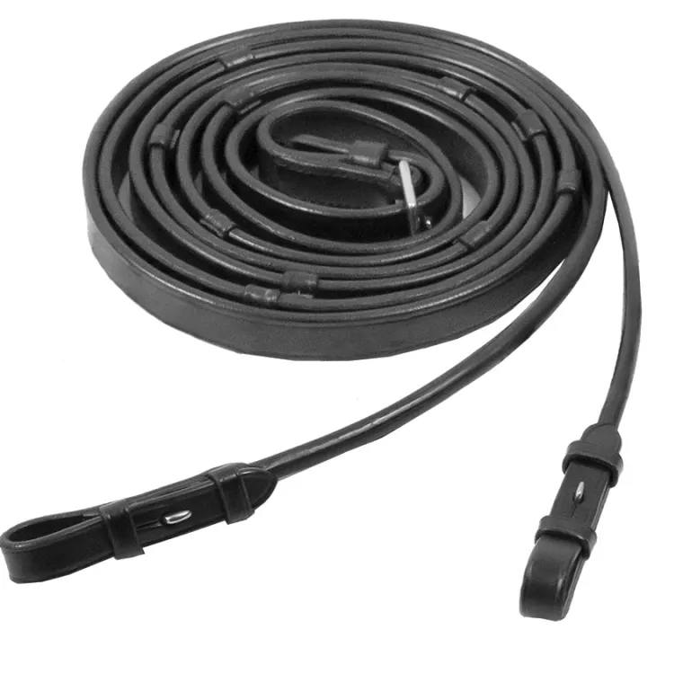 schockemhle-rolled-leather-rei-AvmEWEnw-0.webp Outlet SCHOCKEMOEHLE N.A. Schockemöhle Rolled Leather Reins With Hand Stops Black/Silver