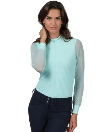 Fashion SCHOCKEMOEHLE N.A. Schockemöhle Ladies’ SpGianna Long Sleeve Shirt Aqua Sky