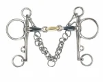 Hot SHIRES EQUESTRIAN Shires Blue Sweet Iron Pelham Bit With Brass Lozenge Stainless Steel