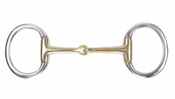 New SHIRES EQUESTRIAN Shires Brass Alloy Flat Ring Jointed Eggbutt Bit Stainless Steel
