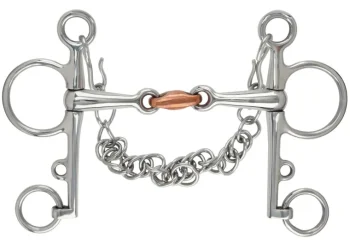 Clearance SHIRES EQUESTRIAN Shires Double-Jointed Pelham Bit With Copper Lozenge Stainless Steel