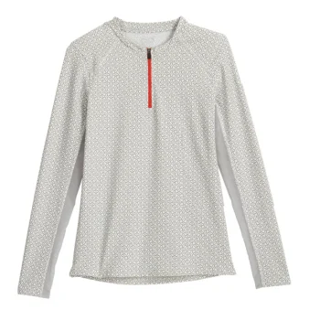 New KIRSCH Stride™ CoolBlast® 100 Ladies’ Print Long Sleeve Shirt White/Grey