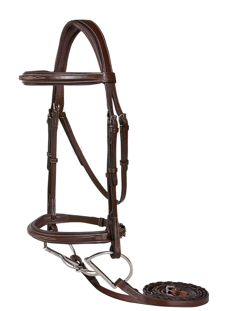 suffolk-single-crown-hunter-br-SMdDrQHF-0.webp Online KINGS INTERNATIONAL Suffolk™ Single Crown Hunter Bridle Oakbark