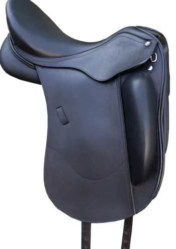 Outlet CUEROS SANTA CRUZ Tempi H Monoflap Dressage Saddle Black