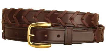 Outlet TORY LEATHER 1 1/4" Laced Belt With Brass Buckle