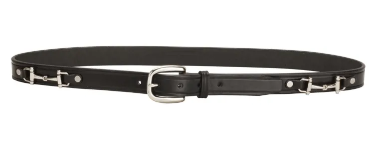 tory-leather-1-snaffle-bit-bel-exZxyjgI-1.webp Online TORY LEATHER 1" Snaffle Bit Belt With Nickel Snaffle Bits & Buckle Black