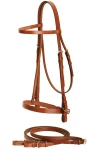 New TORY LEATHER Company 1/2" Flat English Bridle With Flat Reins