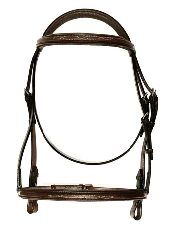 Discount TORY LEATHER Company Raised Padded Fancy-Stitched Bridle Havana