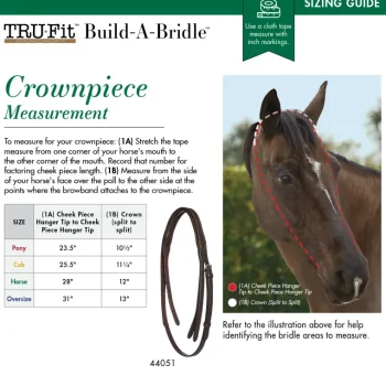 Clearance KINGS INTERNATIONAL TRU-Fit™ Build-A-Bridle™ Crownpiece Chocolate