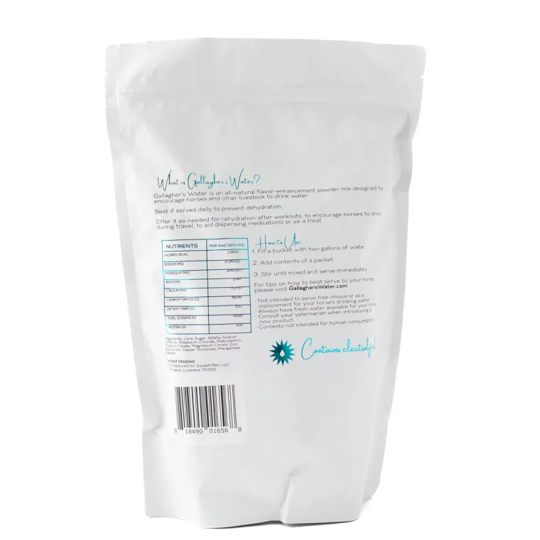ujxptVXr_7.webp Clearance EQUESTRIBEV Gallagher’s Water™ All-Natural Equine Hydration Beverage, 12 Sachets