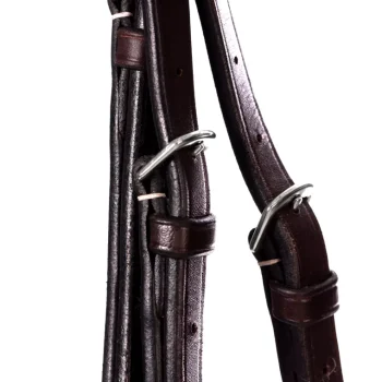 Outlet EQUINAVIA Valkyrie Pony Fancy-Stitched Hunter Bridle & Reins Chocolate Brown