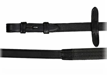 New WORLD EQUSTRN BRNDS Vespucci Rubber Reins With Hook Studs Black