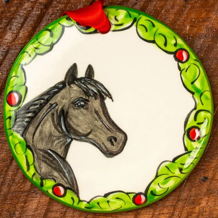 wXDzWsCl_0.webp Online THE NOLA WATKINS COL Hand-Painted Horse Wreath Ornament