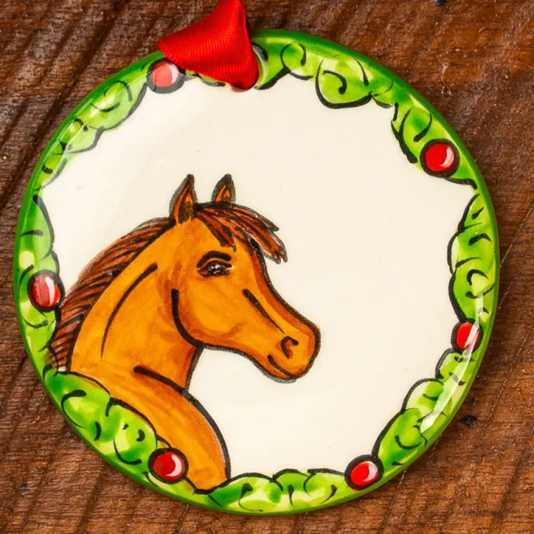 wXDzWsCl_2.webp Online THE NOLA WATKINS COL Hand-Painted Horse Wreath Ornament