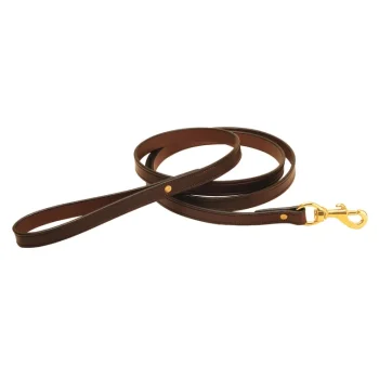Sale TORY LEATHER Flat Creased Leather Dog Leash with Flat Handle